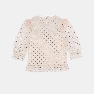 Zara Polka Dot Ruffle Tulle Top